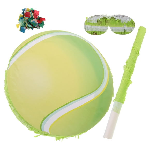 OUNONA Tennis Ball Pinata Assorted Color Paper Sports Themed Birthday Party Decor