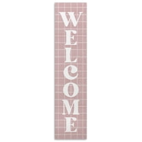 Pink Welcome 11x47 Rectangle MDF Porch Leaner
