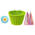 thumbnail image 2 of koolsoo Kids Bike Basket Bike Accessories with Bell Handlebar Basket Green, 2 of 9