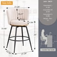 thumbnail image 5 of Miniyam 25" Counter Height Swivel Bar Stools Set of 2 with Upholstered Back for Kitchen, Bar, Dining Room, Beige, 5 of 12