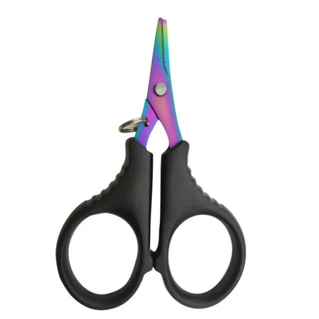 LNGOOR Booms Fishing PE Braid Wire Scissors Stainless Steel Titanium CoatV Antirust Anti-Slip Handle Sharp Fishing Line Cutter Tools