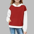 thumbnail image 4 of fatyb Hoodies for Boys Girls with Pockets Long Sleeve Casual Pullover Color Block Kids Hooded Sweatshirts, 4 of 7