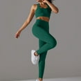 thumbnail image 5 of Wyongtao Womens Workout Sets 2 Piece Seamless Yoga Outfits Leggings and Tank Top Matching Gym Athletic Clothing Set,Green M, 5 of 6