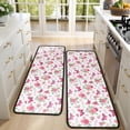 thumbnail image 4 of Kitchen Rugs Sets Of 2,White Pink Butterfly Flower Pattern Anti Fatigue Kitchen Mat Rugs Non Slip Washable,Decorative Kitchen Floor Mats for Kitchen,Sink,Laundry,17"x47"+17"x47", 4 of 5