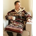thumbnail image 2 of Lazy One Oversized Blanket Hoodie, Comfortable Sleepwear, Oversized Hoodies for Women and Men, One Size Fits All Wearable Blankets (Buffalo), 2 of 6