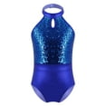 thumbnail image 3 of YEAHDOR Gymnastics Leotard for Girls Sparkly Dance Unitard Biketard Activewear for Girls Royal Blue 8, 3 of 7