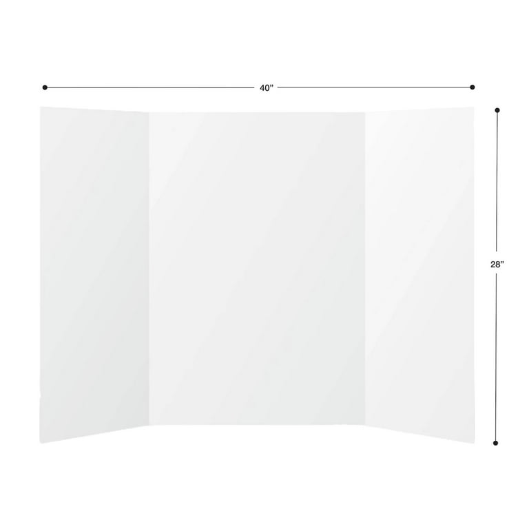 Eco Brites Tri-Fold Poster Board – 28 X 40 Inches, White, Pack Of 12