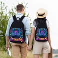 thumbnail image 6 of XMXT Backpack for School Work, Retro Colorful Pixel Gamer Canvas Bookbag Travel School Bag for Women Men, M, 6 of 7
