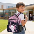 thumbnail image 3 of KUIFORTI Blossoms Axolotll Toddler Backpack Girls Kids School Bag with Adjustable Straps Multiple Organizer Pockets 13.5 Inch for Preschool Kindergarten Back to School Gifts, 3 of 7