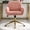 Style B Pink, variant on SolaceHue Faux Fur Home Office Desk Chair for Women Girl, Modern Accent Chair with Rolling Wheels, Upholstered Vanity Makeup Chairs Height Adjustable Armrest for Living Room Bedroom Office Grey
