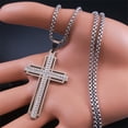 thumbnail image 4 of Catholic Crucifix Cross Necklace for Women Men 14K White Gold Christian Religious Male Chain Jewelry, 4 of 6