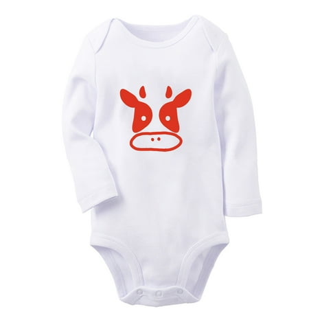 

Holy Cow I m Cute Funny Rompers Newborn Baby Unisex Bodysuits Infant Animal Cow Pattern Jumpsuits Toddler 0-12 Months Kids Long Sleeves Oufits (White 6-12 Months)