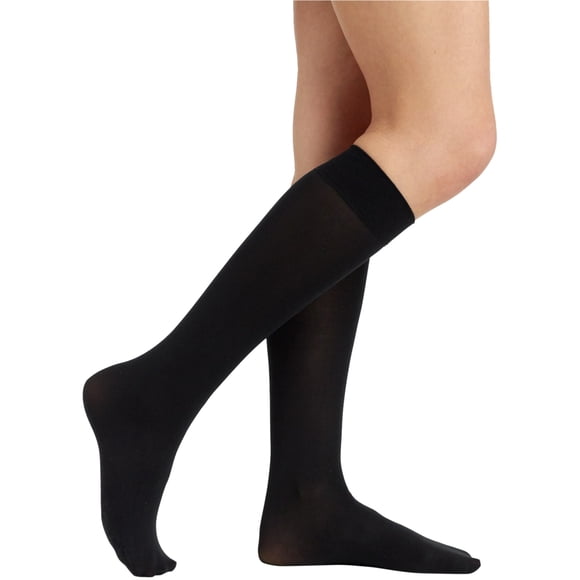 Berkshire Womens Opaque Hosiery Dress Socks, Black, 9-11