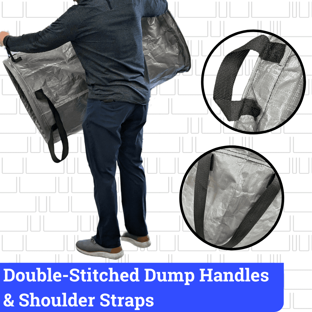 DuraSack Valet Trash Pickup Bag, 80 Gallon Capacity, 24"L x 24"W x 41"H, Gray, 5-Pack