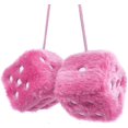 thumbnail image 1 of Pair Of Retro Square Mirror Hanging Couple Fuzzy Plush Dice With Dots For Car, 1 of 4