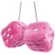 thumbnail image 1 of Pair Of Retro Square Mirror Hanging Couple Fuzzy Plush Dice With Dots For Car, 1 of 4