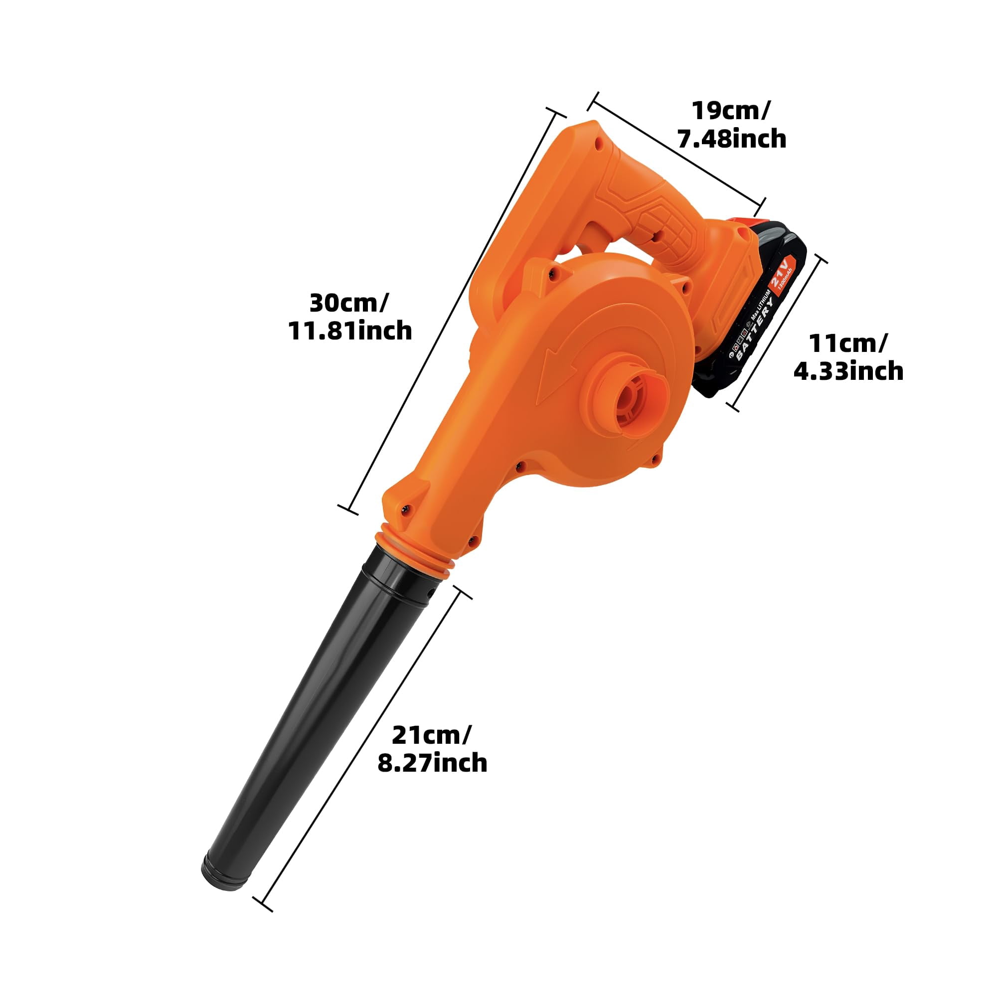 YUIECHER 2-in-1 Cordless Leaf Blower & Vacuum, 300W, 12000RPM, Dual Batteries, Lightweight