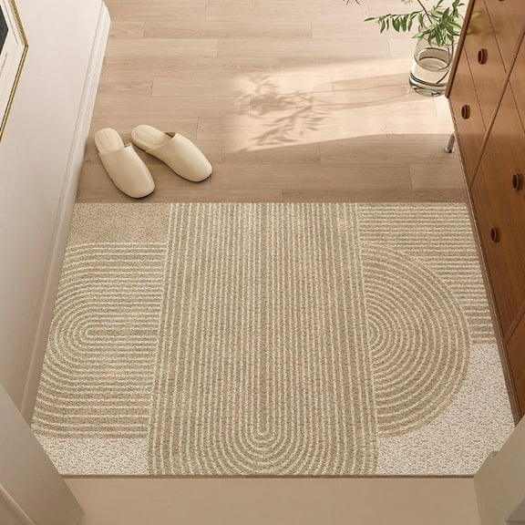 Zhuge Bathroom Rug Mat , Non-Slip Plush Shaggy Bath Carpet, Machine Wash Dry, Khaki,24*16inch