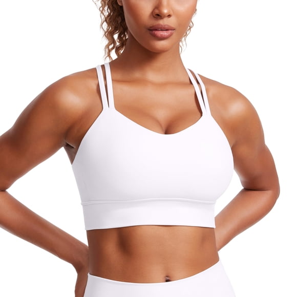 Top deportivo CRZ YOGA Butterluxe con doble tirante cruzado blanco XL