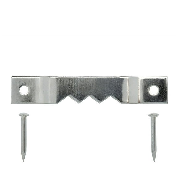 Framer Supply Sawtooth Picture Hanger with Nails – Zinc Plated, 1⅝” Long x 1/4” Wide, 100 Pack