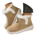 thumbnail image 2 of IUJSOY Warm Snow Boots for Women Suede Cozy Fluffy Round Toe Platform Anti-Slip Winter Boots, 2 of 9