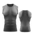 thumbnail image 3 of T-Shirt de Sport Sans Manches à Col Rond Uni pour Homme, Couche de Base D\'entraînement Physique, Hauts Tees pour Gym, Entraînement, Course, Décontracté, Mode Urbaine, Tenue Quotidienne, Vêtement d'Intérieur / IhhxPro, Gris m, 3 of 8