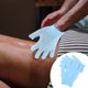 thumbnail image 3 of 2 pares de guantes exfoliantes de baño de cinco dedos para ducha, sauna, hombres y mujeres (azul), 3 of 5
