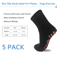 thumbnail image 2 of NOVAYARD 5 Pairs Non Slip Socks Hospital Non Skid Sticky Grip Socks Yoga Pilates Socks Men Women, 2 of 9