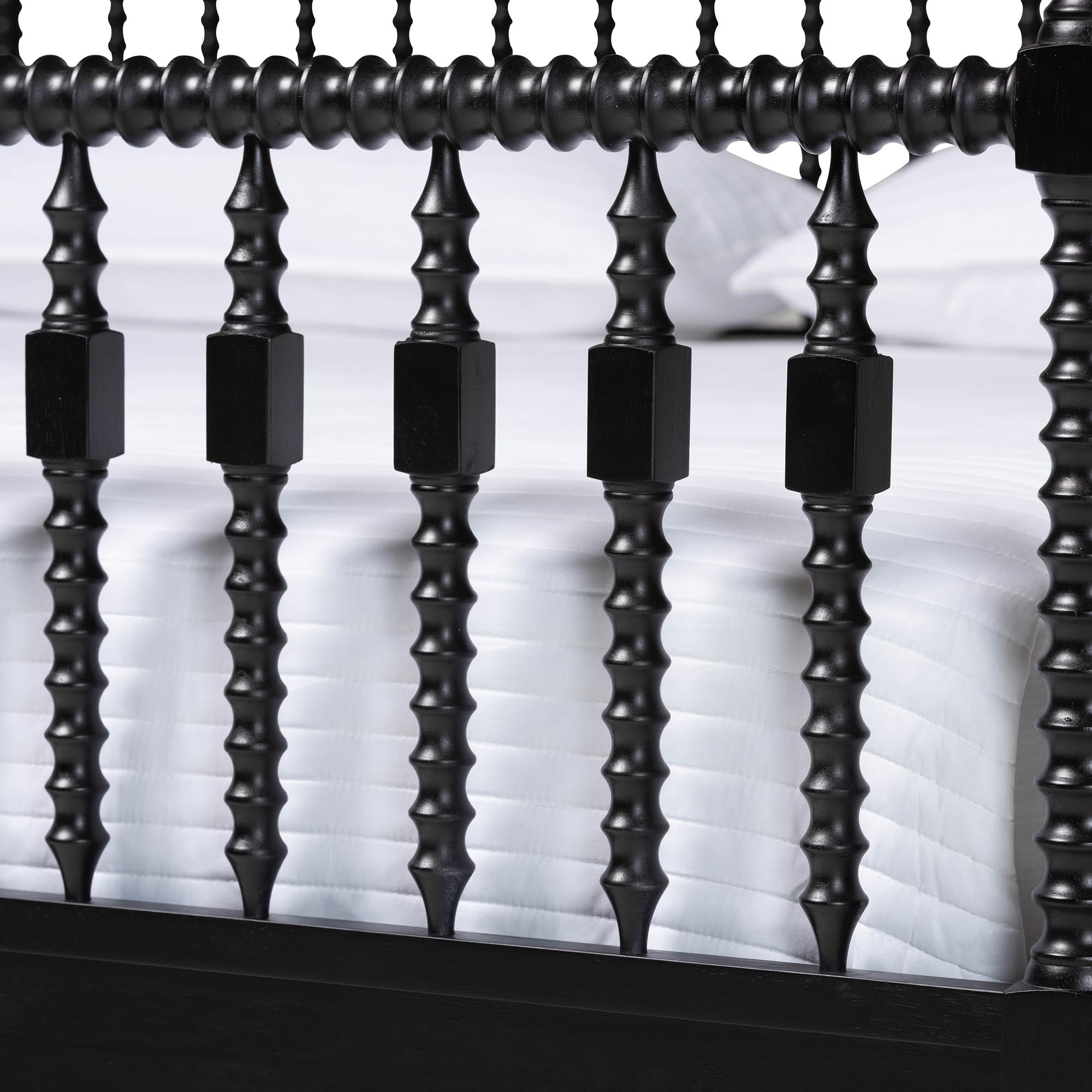 Baxton Studio Callison Farmhouse Canopy Bed, King, Black