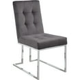 thumbnail image 3 of Pemberly Row Contemporary Velvet Dining Chair in Gray (Set of 2), 3 of 8