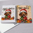 thumbnail image 4 of Merry Christmas Santa Dachshund Scarf Twinkling Lights Xmas Holiday Spiral Bound Journal Wiener Dog Lover Gifts Idea 5x7in Spiral Notebook - 00022, 4 of 5
