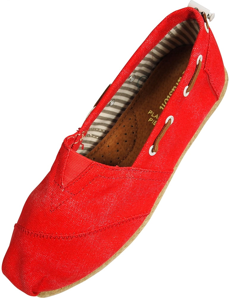 Farasion - Ladies Canvas Slip-On Loafer 33679-5.5B(M)US red - Walmart.com