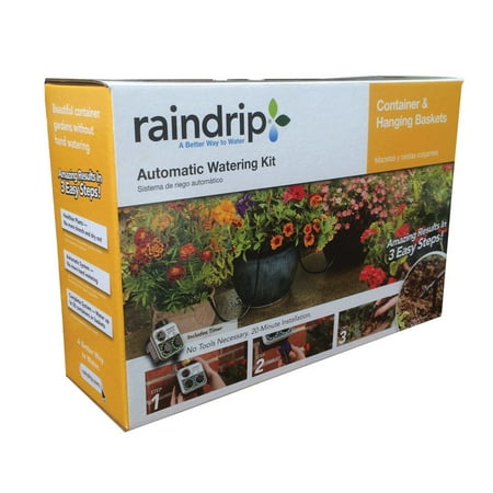 Rain Drip Auto Container& Hanging Basket Kit With Timer