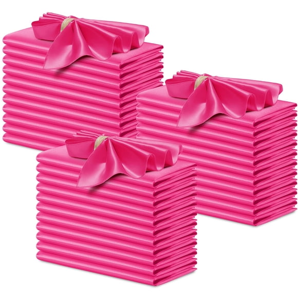 Servilletas de satén P Pothuiny Hot Pink 43 x 43 cm, 50 unidades