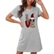 thumbnail image 4 of Camisón corto de talla grande para mujer, camisón de manga corta con estampado de pecho a la moda, camisón para mujer, 4 of 5
