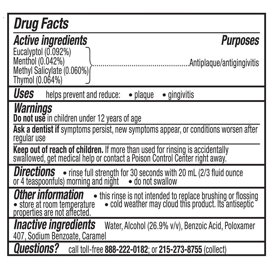 Listerine Original Antiseptic Mouthwash For Bad Breath & Plaque Original