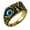 Gold Blue, variant on 10MM Unisex Stainless Steel Vintage Gothic Demon Eye Owl Biker Ring with Purple Gemstone Eyes Devil Ghost Animal Statement Gold Size 7