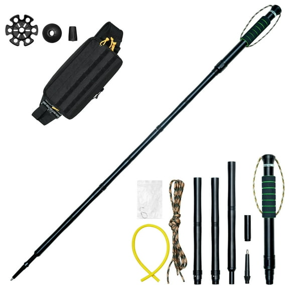 Winspxx Hiking Stick, Aluminum Walking Stick, Adjustable Trekking Pole - Black