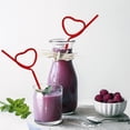 thumbnail image 2 of Heart-Shaped Party Straws Drinking Sipping Straws (25 pack Red), 2 of 4