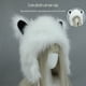 thumbnail image 5 of Gorros con capucha con temática de animales de gato, gorros con orejeras, gorros de disfraz de Halloween para fiesta de felpa suave y esponjoso de invierno, regalo de Navidad, 5 of 5