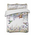 thumbnail image 2 of Watercolor Floral Twin Size Down Alternative Comforter,Lightweight Comforter Quilt Bedding Set with Pillow Shams Spring Daisy Sunflowers Wisteria Hummingbird Bed Comforter Duvet Insert 68"x86", 2 of 7
