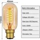 thumbnail image 3 of 40W B22 Vintage Edison Light Bulbs Bayonet Dimmable, B22 BC Filament Vintage Bayonet Light Bulb Warm White, T45 Antique Retro Ligh SZRH, 3 of 5