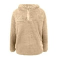 thumbnail image 4 of DHFJKG Hoodies For Women Sweatshirt Quarter Zip Fuffy Long Sleeve Pullover Winter Double-Sided Plush Soft Tops, 4 of 5