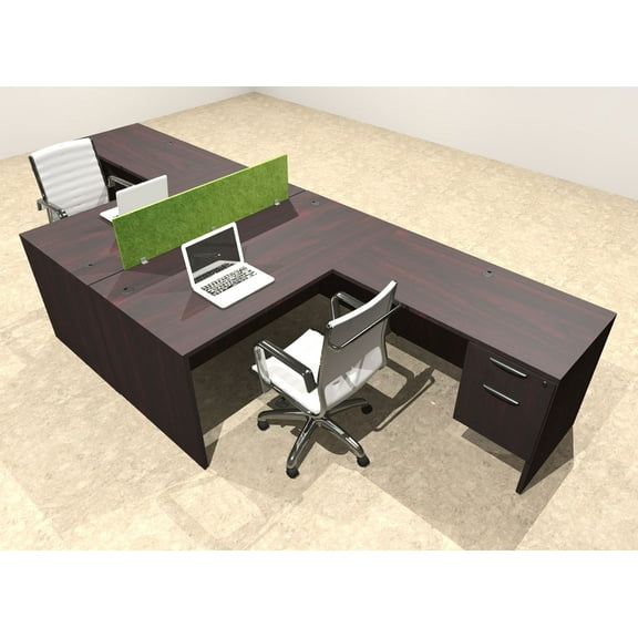Two Person Modern Accoustic Divider Office Workstation Desk Set, #OT-SUL-FPRA39