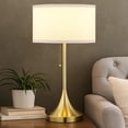 thumbnail image 7 of Mikka Table Lamp, Pull-Chain, Gold Flared Pedestal Base, Beige Fabric, 7 of 7
