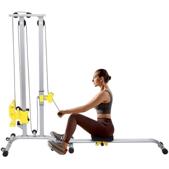 FITNESS lat pULL dOWN mACHINE, lOW rOW cABLE fITNESS eXERCISE bODY wORKOUT sTRENGTH tRAINING bAR mACHINE,sTRENGTH tRAINING hOME gYM sYSTEM -pLATE lOADED - mAX wEIGHT 200 LBS -cb-12