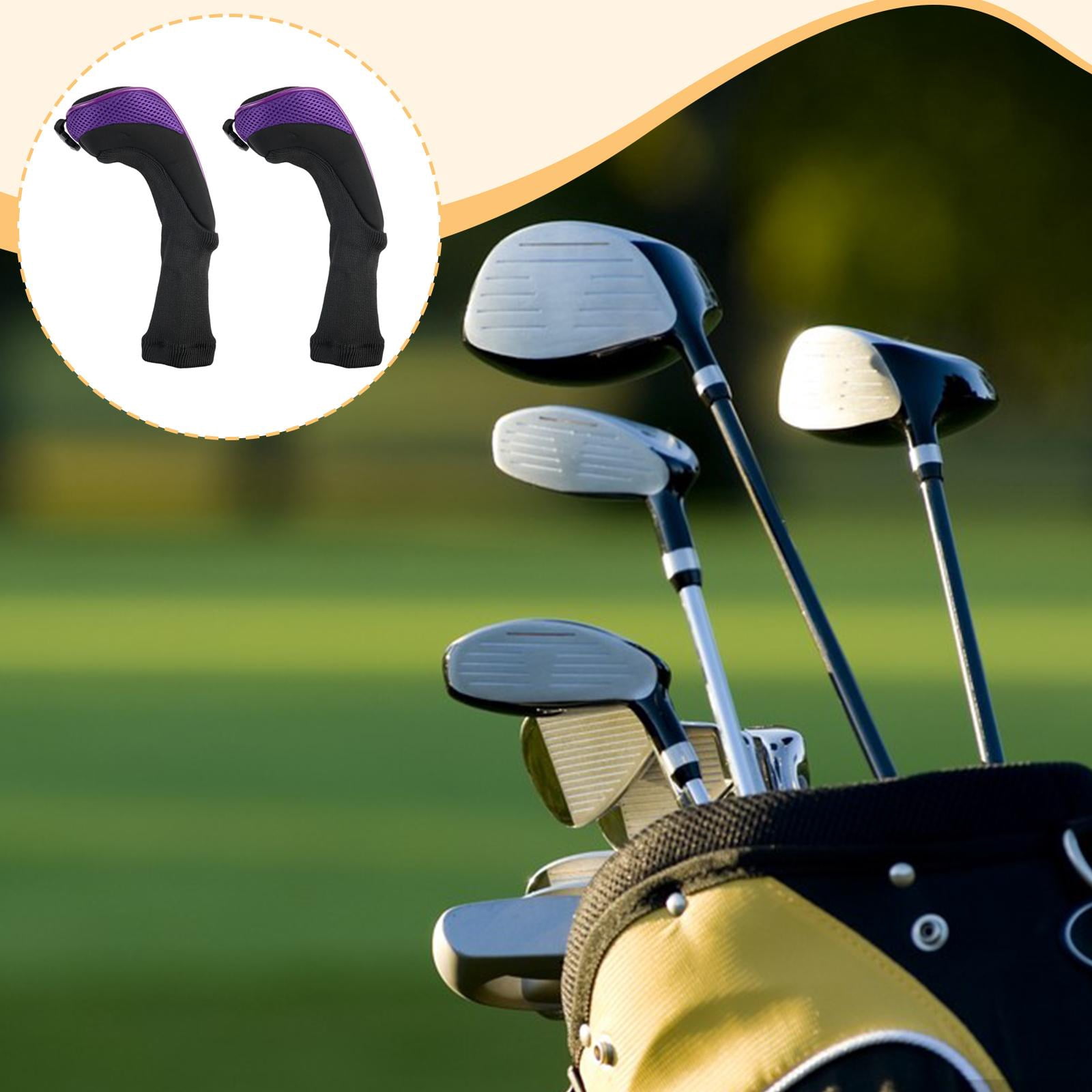 funtasica 2 Pieces Golf Hybrid Club Cover Club Headcovers Accessories Club Protector Sleeve Equipment Polyester Wear Resistant Anti Scratch Lightweight Design S Purple