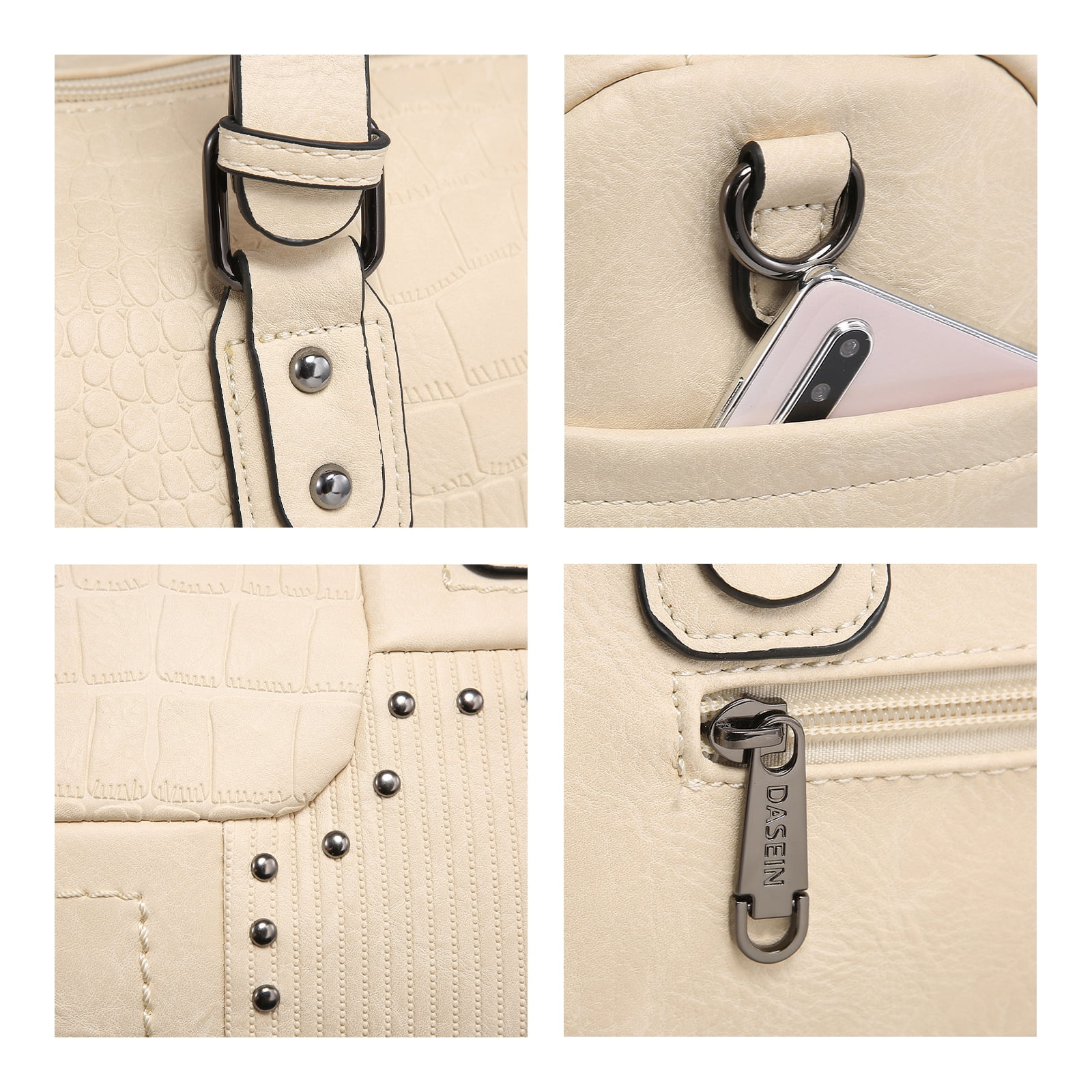 Dasein Women Soft Vegan Leather Barrel Bags Large Top Handle Totes Satchel Handbags Shoulder Purse