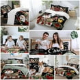 thumbnail image 5 of Christmas Snowman Comforter Set Queen Size, Xmas Box Winter Snow Wreaths Lights Black Soft Bedding Set for Man Woman, 4 Pieces Duvet Cover Set with Fitted Sheet, 2 Pillowcases, 5 of 9
