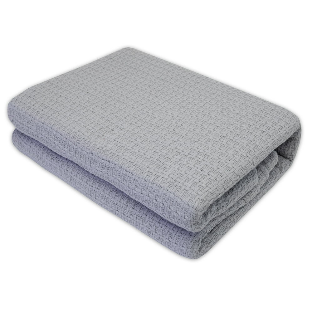 Marquis 100 Cotton Waffle Weave Twin Blanket, Grey